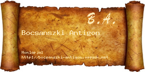 Bocsanszki Antigon névjegykártya
